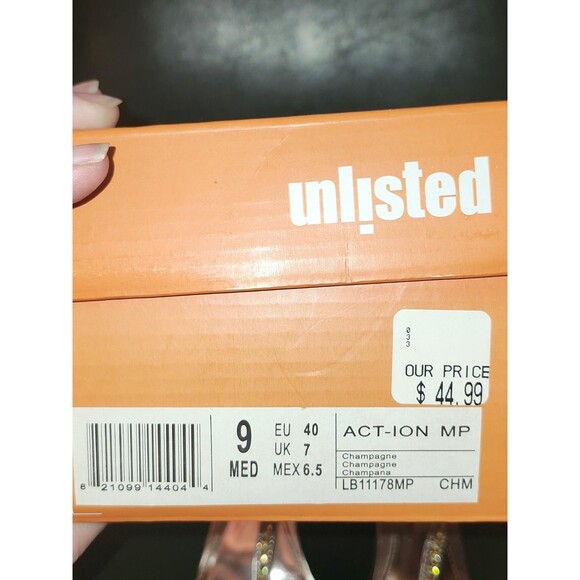 Unlisted Women’s Heeled Sandals – Size 9 – Champagne Metallic Strappy Heels - Picture 6 of 6